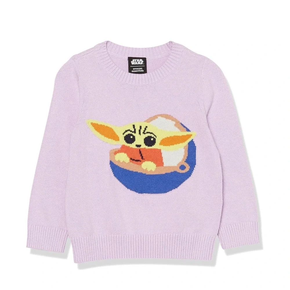 Amazon Essentials Star Wars Grogu Girls Toddlers Crewneck Sweaters 9‎ years NIP